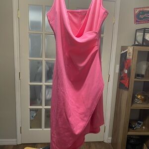 Elegant Pink Draped Dress